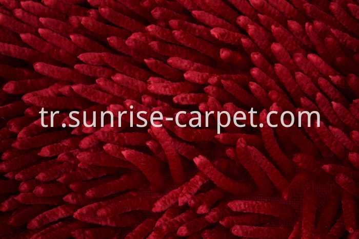 Shinning Polyester Chenille Rugs red